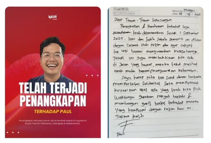5 Fakta Menarik Penangkapan Paul, Aktivis Asal Jogja