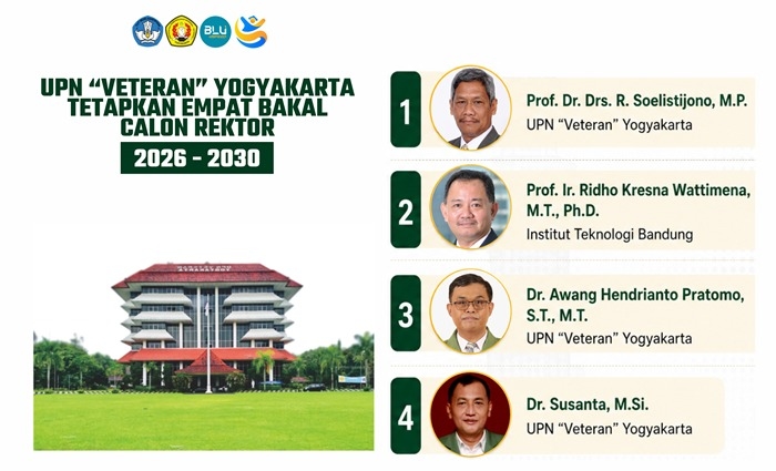 Ini Dia 4 Bakal Calon Rektor UPN 'Veteran' Yogyakarta Periode 2026 - 2030