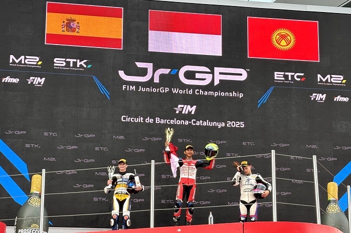 M Kiandra Ramadhipa Raih Podium Perdana di FIM JuniorGP World Championship