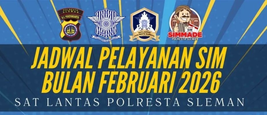 Simak Jadwal Sim Keliling Sleman Februari 2026, Ada Layanan Khusus Malam Minggunya